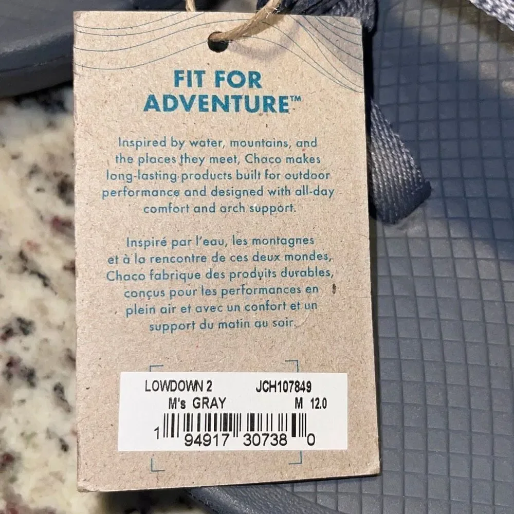 Chaco Men’s‎ Lowdown 2 Sandal Size 12 Gray New Casual